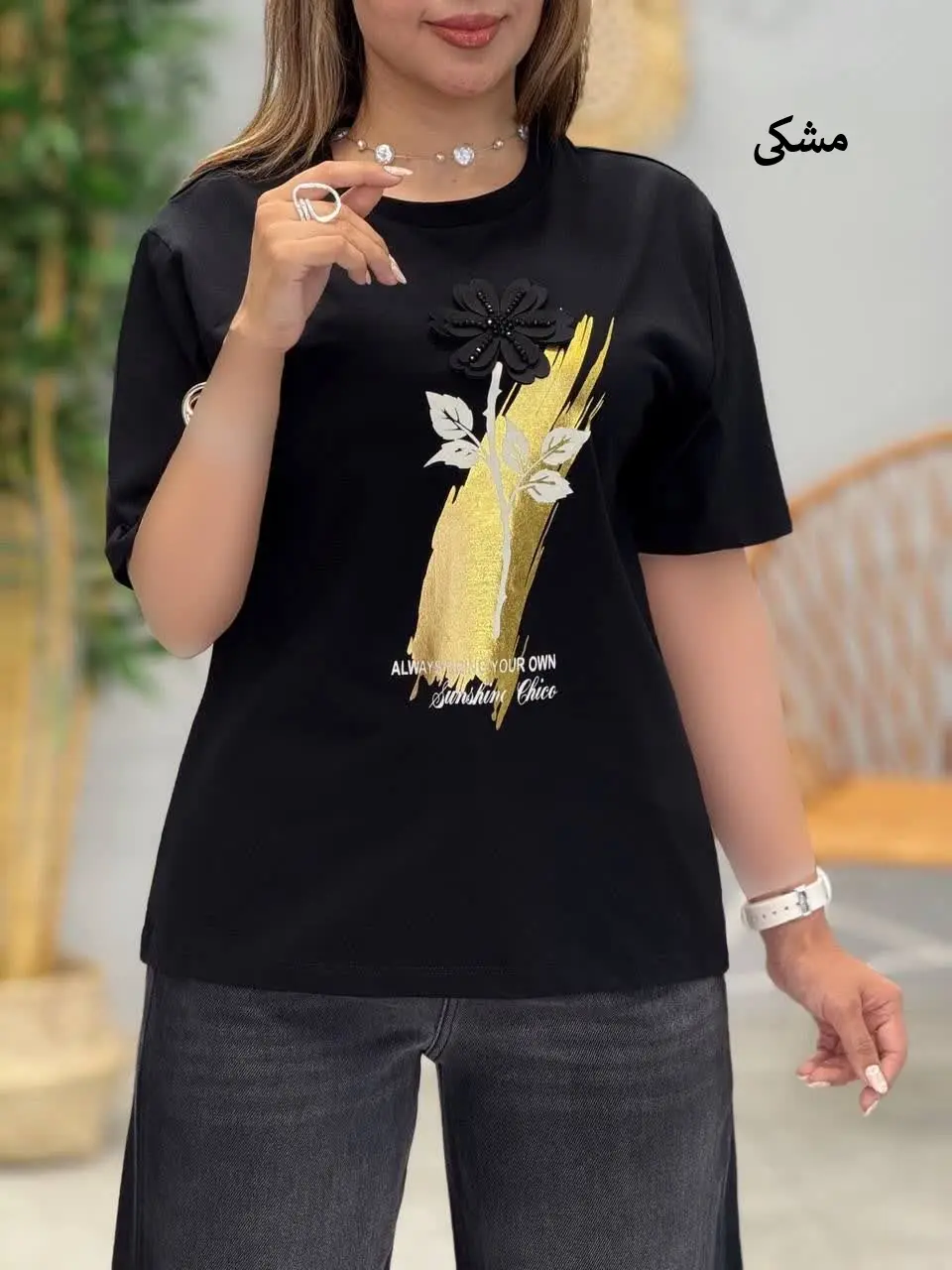 3418-تیشرت گل کد 453